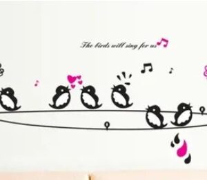 Cute Singing Birds Wall Sticker Pvc Vinyl 50 Cm X 70 Cm Multicolour