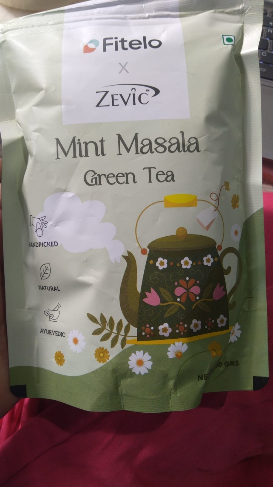 Fitelo Zevic Mint Masala Green Tea 50 Gm Pack Of 2