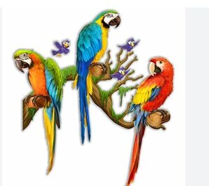 Multicolor Parrot Sticker For Home Decor