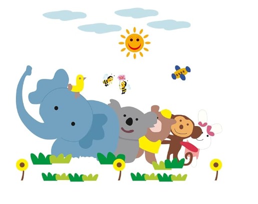 New Modern Art And Trendy Wall Stickers Cute Animals Size 50Cm 70Cm
