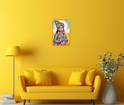 Krishna Ji Beautiful Wall Sticker For Living Room Paper With Gloss Lamination 8 Point 2X11 Point 6