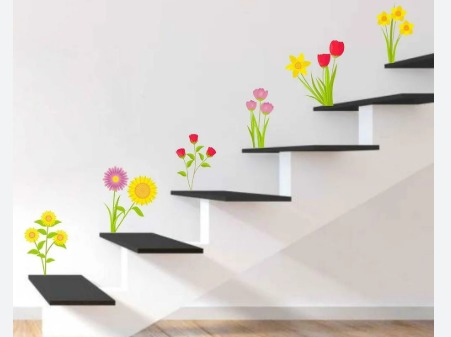 Multicolor Flower Stickers For Home Decor