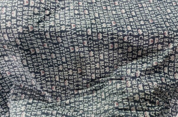 Baby Bed Sheet White Printed
