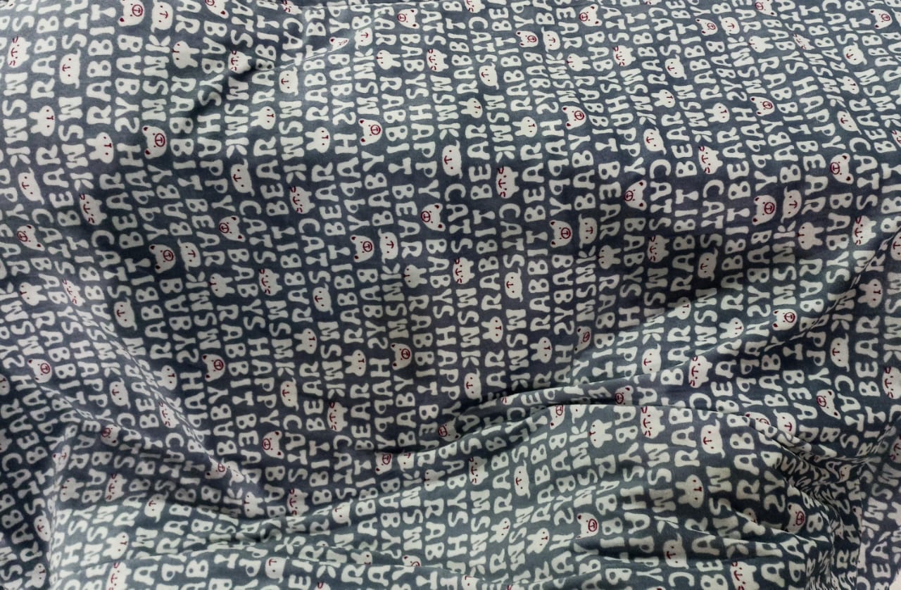 Baby Bed Sheet White Printed