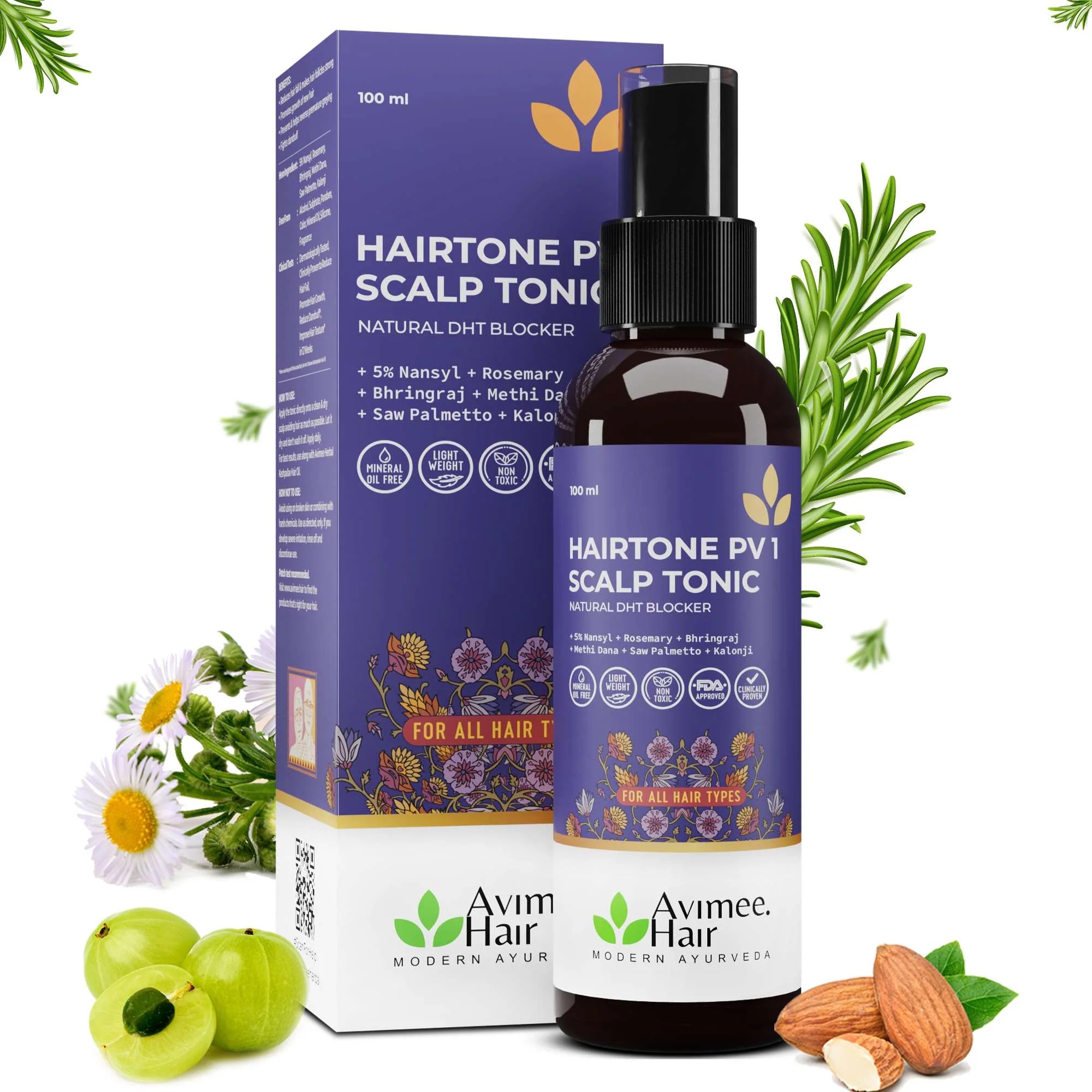 Avimee Herbal Hairtone Pv 1 Scalp Spray 100 Ml