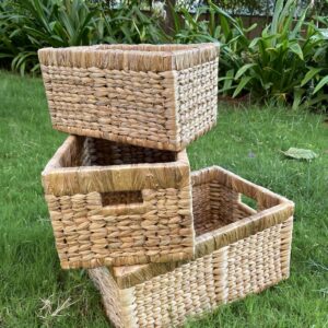 Water Hyacinth Storage Basket Set Of 3
