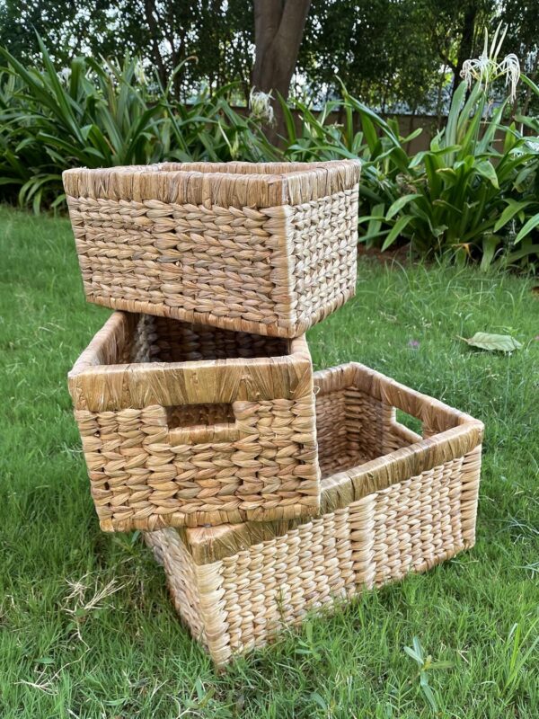 Water Hyacinth Storage Basket Set Of 3