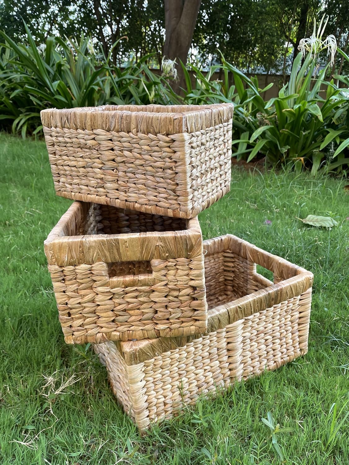 Water Hyacinth Storage Basket Set Of 3