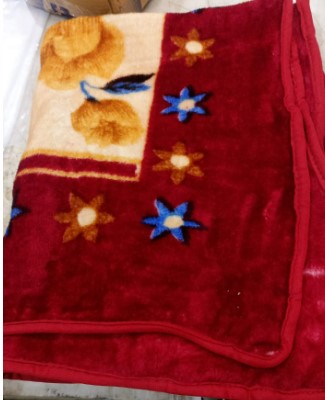 Baby Bed Sheet Cotton Maroon Printed