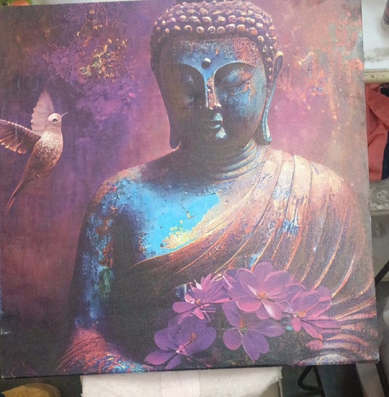 Printed Canvas Wall Painting Buddha Ji Size 2X2 Feet