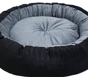 Grey And Black Colour Dog Round And Soft Mattress
