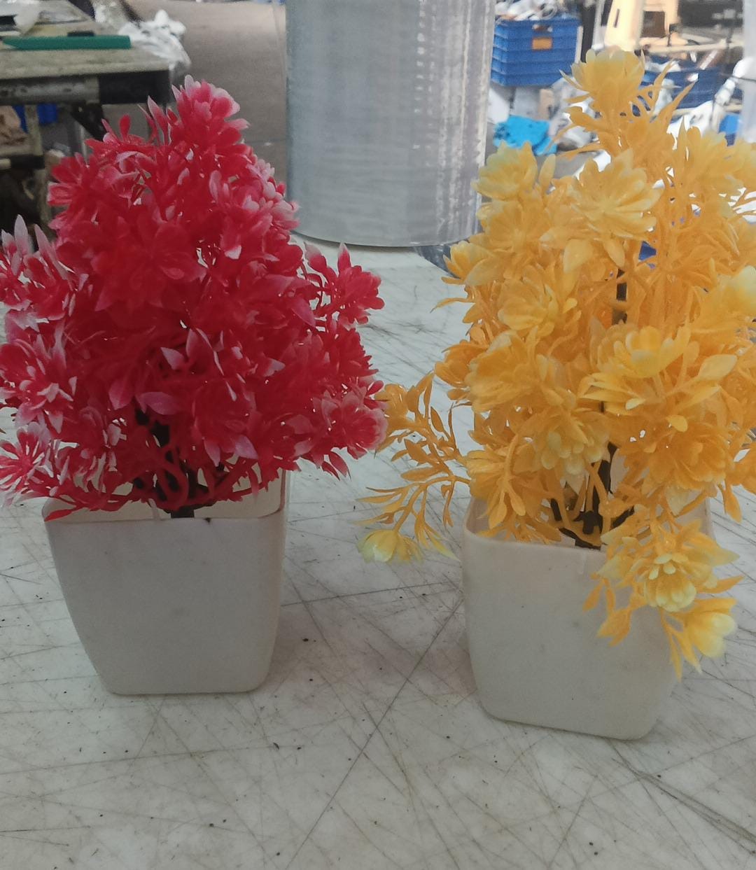 Multi Colour Artificial Flower With Pot Pack Of 2