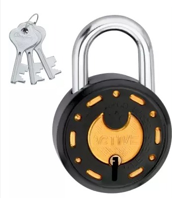 Azco Active 7 Levers Padlock 52Mm Black Gold