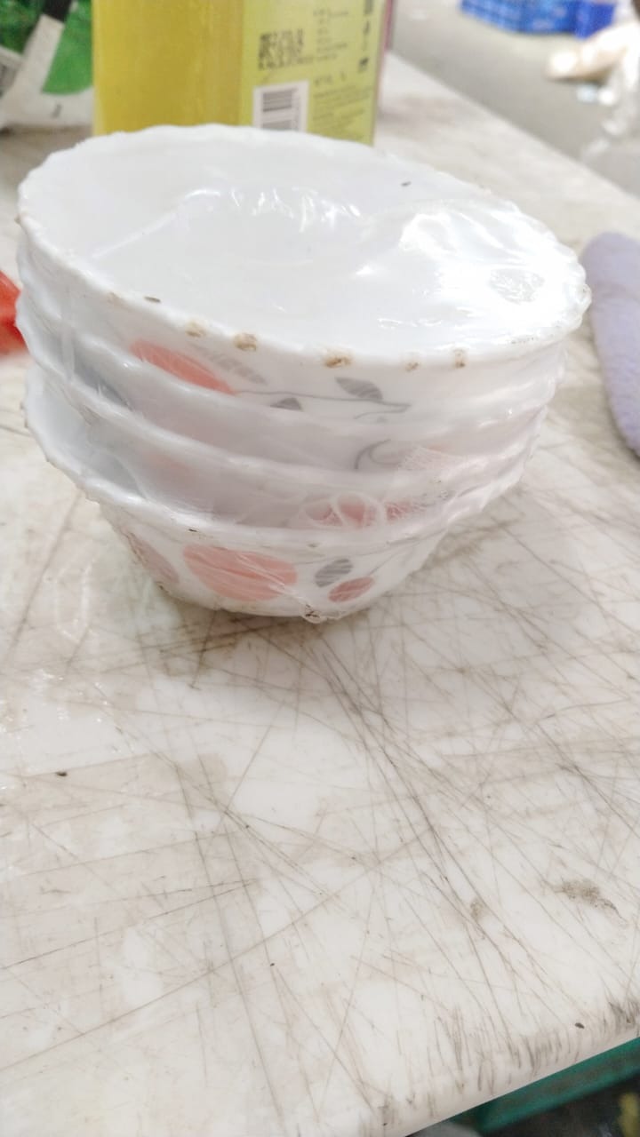 Borosil White Color Printed Bowl Set Of 4