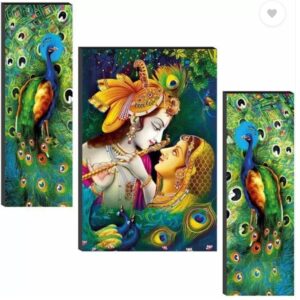 Radha Krishna Wall Painting Green