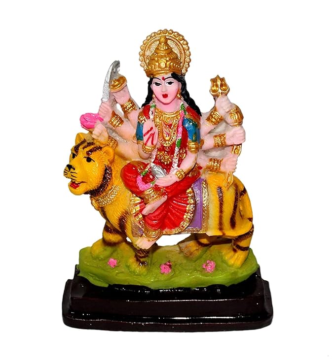 Durga Mata Devi Idol Statue For Puja Temple Office Table Multicolor