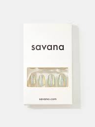 Sanava 3D Press On Nails In Green Colour