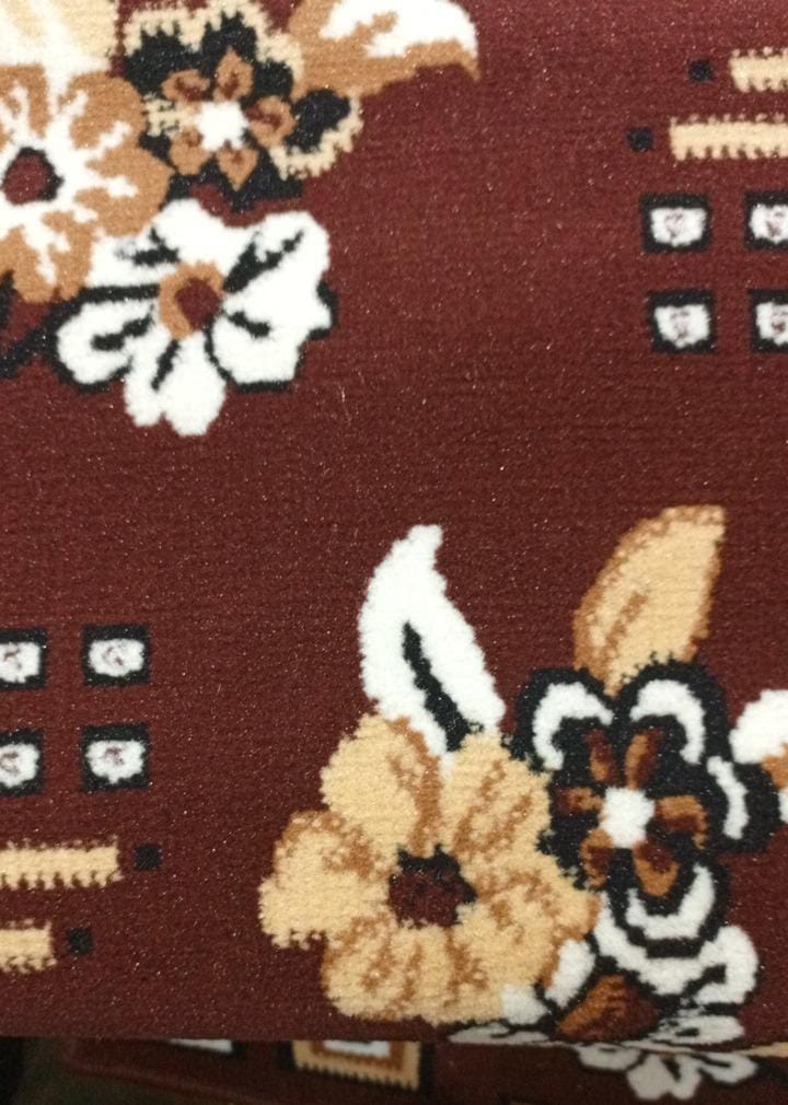 Flower Print Rug Bedside Runner For Home D?cor Brown