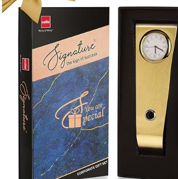 Cello Signature Corporate Table Clock Without Pen