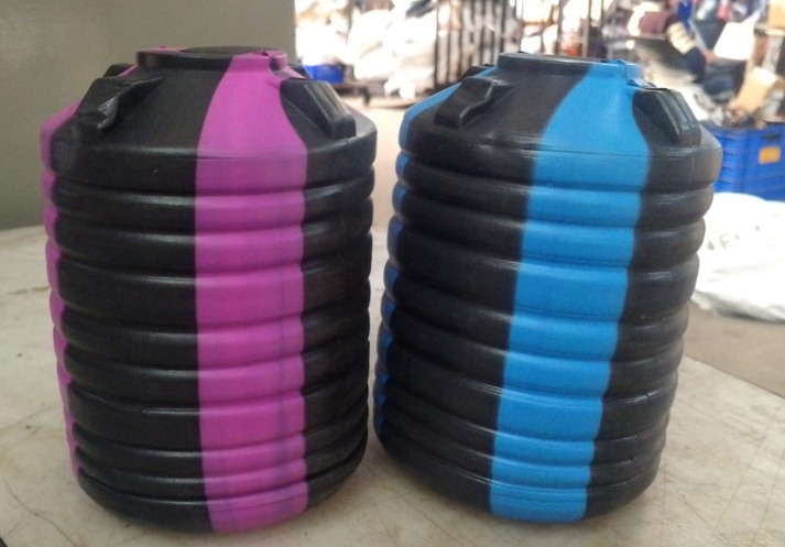 Water Tank Shape Piggy Bank Plastic Multicolour Pack Of 2