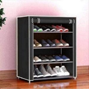 Black And White Colour Shoe Rack 4 Layer