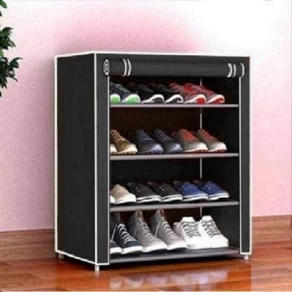Black And White Colour Shoe Rack 4 Layer
