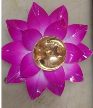 Kamal Diya For Puja Diwali Brass Lotus Oil Lamp Home Lights Pack Of 2