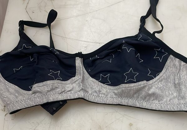 Women Grey Blue Star Print Bra Size 32