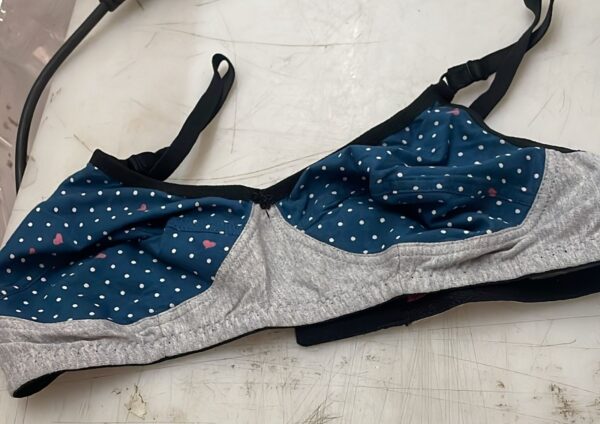 Women Grey Blue Printed Bra Size 32