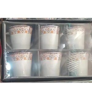 Tuelip Plain White Set Of 6 For Tea Coffee Ceramic Coffee Mug