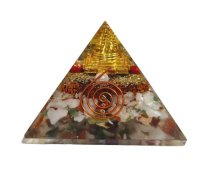 Sawcart Natural Orgone Pyramid With Shree Yantra Meru