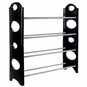 Arovemic Black Plastic Multipurpose Foldable Shoe Rack