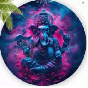 Wallmax Ganesh Ji Round Wall Hanging For Home Painting Without Frame
