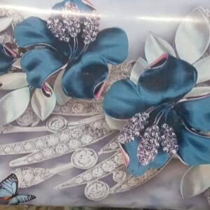Wallpaper Flower Blue Printed