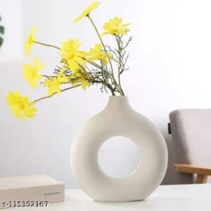 Kreative Homes Ring Planter Ceramic Donut Shape Vase Round Shape Planter Pot Pack Of 2