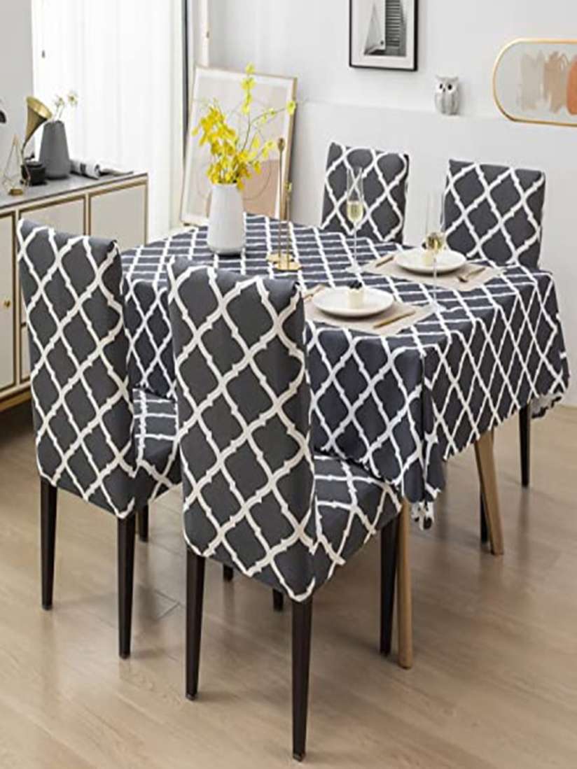 Printed Table Cover With Chair Covers With Matching Elastic Table Cover Set Of 4 Chair Table 1
