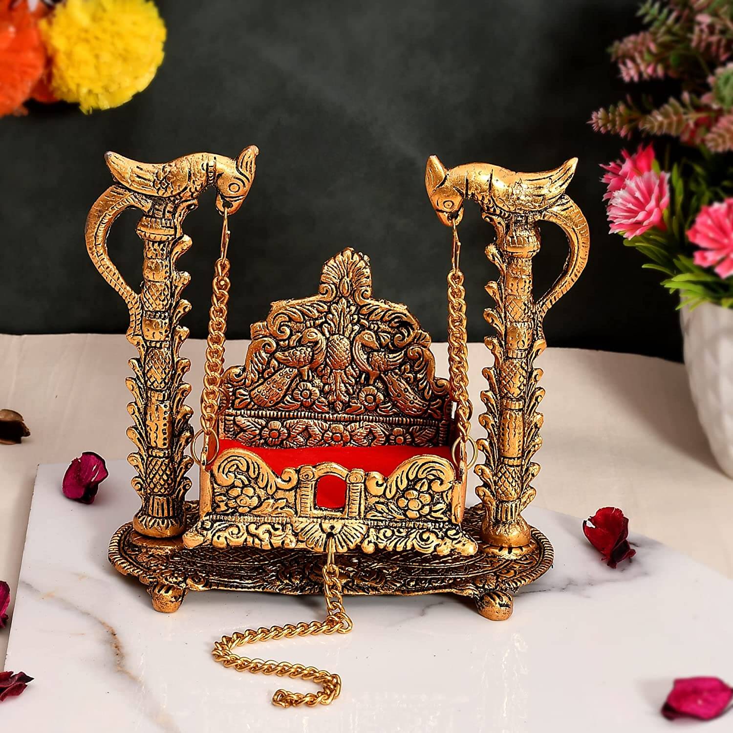 Pooja Jhula Swing Palana Nand Gopal Golden Color