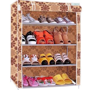 Flipzon Multipurpose 4 Layer Shoe Rack With Dustproof Zip Cover