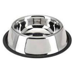 Stainless Steel Food Bowl Rubber Ring For Pet Dog Cat