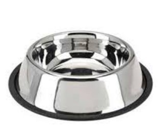 Stainless Steel Food Bowl Rubber Ring For Pet Dog Cat