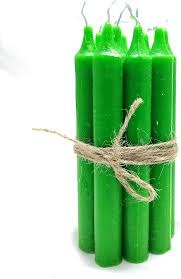 Green Colour Candle Set Pack Of 10