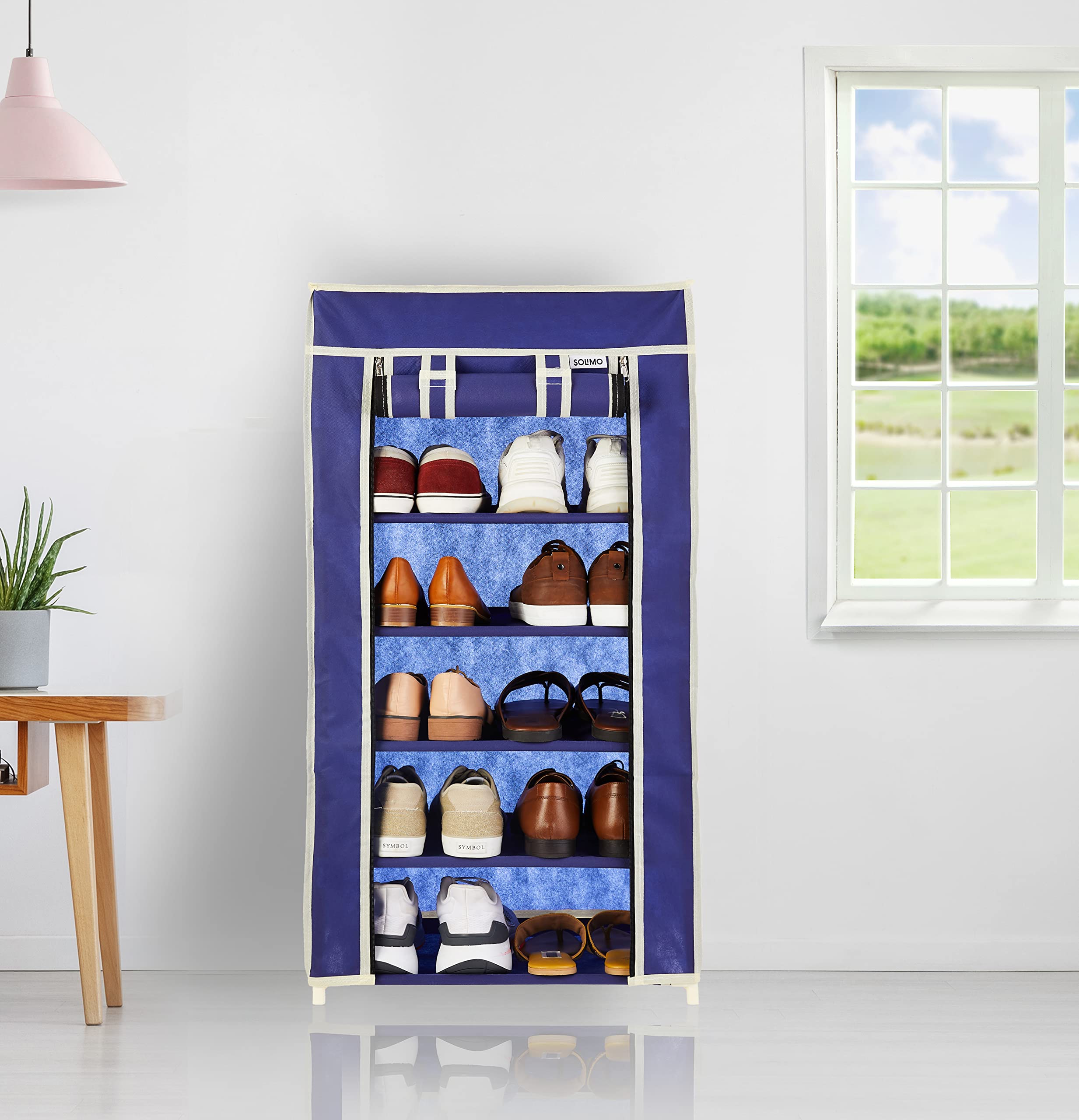 Blue Color 6 Layer Shoe Rack