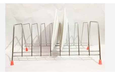 Stainless Steel 9 Section Plate Rack Stand