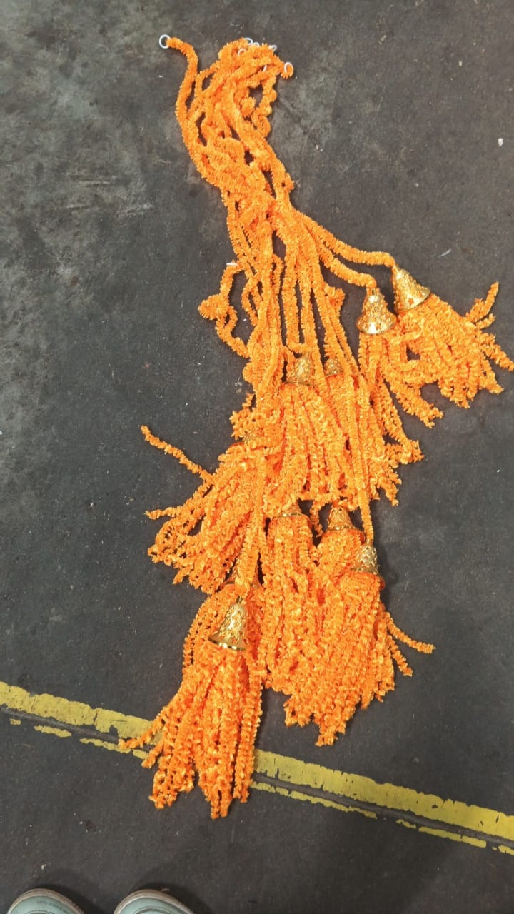 Handmade Unique Long Feather Wool Tassels With Bell Decoration Door Hanging For Festivals 8Pcs