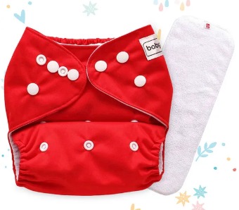 Red Colour Reusable Diapers For Kids