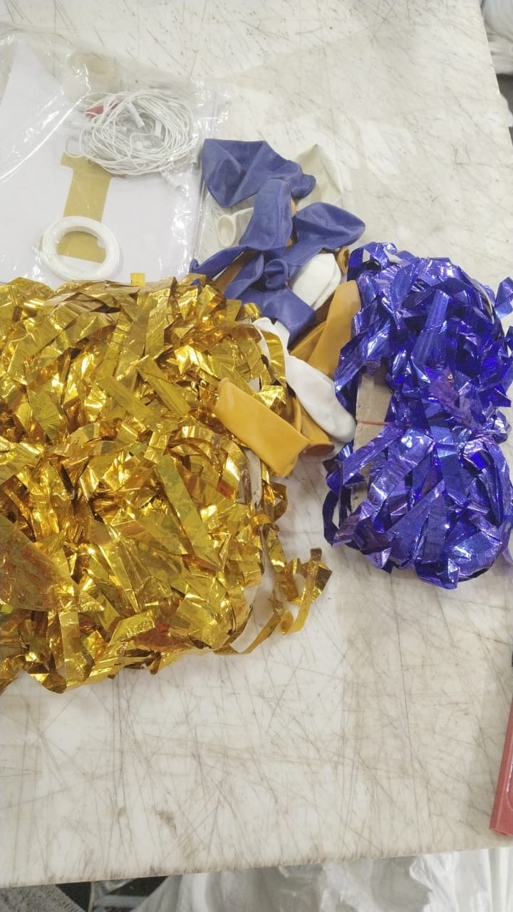 Blue And Golden Color Birthday Decoration Kit