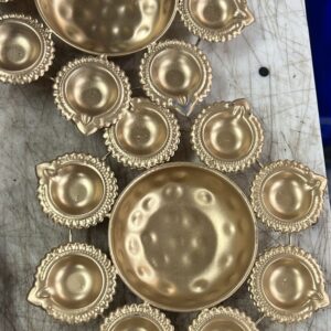 Decorative Round Gold Polish Decorative Urli Bowl For Home Decor Pack Of 2