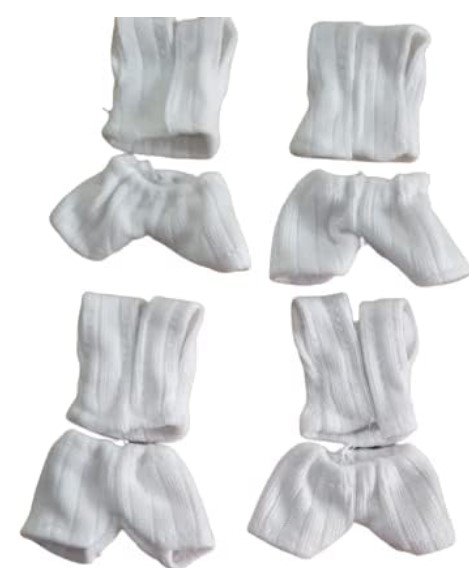 Laddu Gopal Woollen Inner Wear For Krishna Suit Pack Of 4 White Size 1