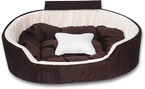 Expecting Smile Reversible Velvet Brown Sofa Shape Pet Bed