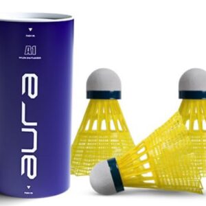 Aura Nylon Shuttlecocks Pack Of 3 Yellow Color